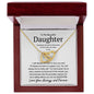 To My Beautiful Daughter Interlocking Necklace - I will always be there 18K Yellow Gold Finish / Luxury Box w/LED Jewelry Giftinum