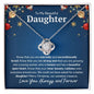 To My Beautiful Daughter Love Knot Necklace- Know that you are eternally 14K White Gold Finish / Standard Box Jewelry Giftinum