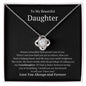 To My Beautiful Daughter Love Knot Necklace - Always Remember how proud I am 14K White Gold Finish / Two-Toned Box Jewelry Giftinum