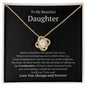 To My Beautiful Daughter Love Knot Necklace - Always Remember how proud I am 18K Yellow Gold Finish / Two-Toned Box Jewelry Giftinum