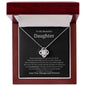 To My Beautiful Daughter Love Knot Necklace - Always Remember how proud I am 14K White Gold Finish / Luxury Box w/LED Jewelry Giftinum