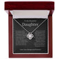 To My Beautiful Daughter Love Knot Necklace - As you grow older 14K White Gold Finish / Luxury Box w/LED Jewelry Giftinum