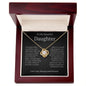 To My Beautiful Daughter Love Knot Necklace - As you grow older 18K Yellow Gold Finish / Luxury Box w/LED Jewelry Giftinum