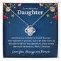To My Beautiful Daughter Love Knot Necklace - Christmas is a reminder 14K White Gold Finish / Standard Box Jewelry Giftinum