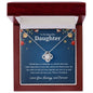 To My Beautiful Daughter Love Knot Necklace - Christmas is a reminder 14K White Gold Finish / Luxury Box Jewelry Giftinum