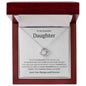 To My Beautiful Daughter Love Knot Necklace - You are the pinnacle of my success 14K White Gold Finish / Luxury Box w/LED Jewelry Giftinum