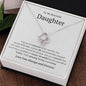 To My Beautiful Daughter Love Knot Necklace - You are the pinnacle of my success 14K White Gold Finish / Two-Toned Box Jewelry Giftinum