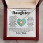 To My Beautiful Daughter Love knot 18K Yellow Gold Finish / Mahogany Box w/LED Jewelry Giftinum