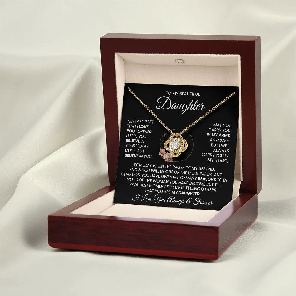 To My Beautiful Daughter Necklace - Never Forget That I Love You - Giftinum