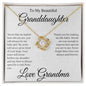 To My Beautiful Granddaughter From Grandma Love knot Necklace - Know that no matter how old you are 18K Yellow Gold Finish / Two-Toned Box Jewelry Giftinum
