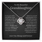 To My Beautiful Granddaughter Love Knot Necklace - As you grow older 14K White Gold Finish / Two-Toned Box Jewelry Giftinum