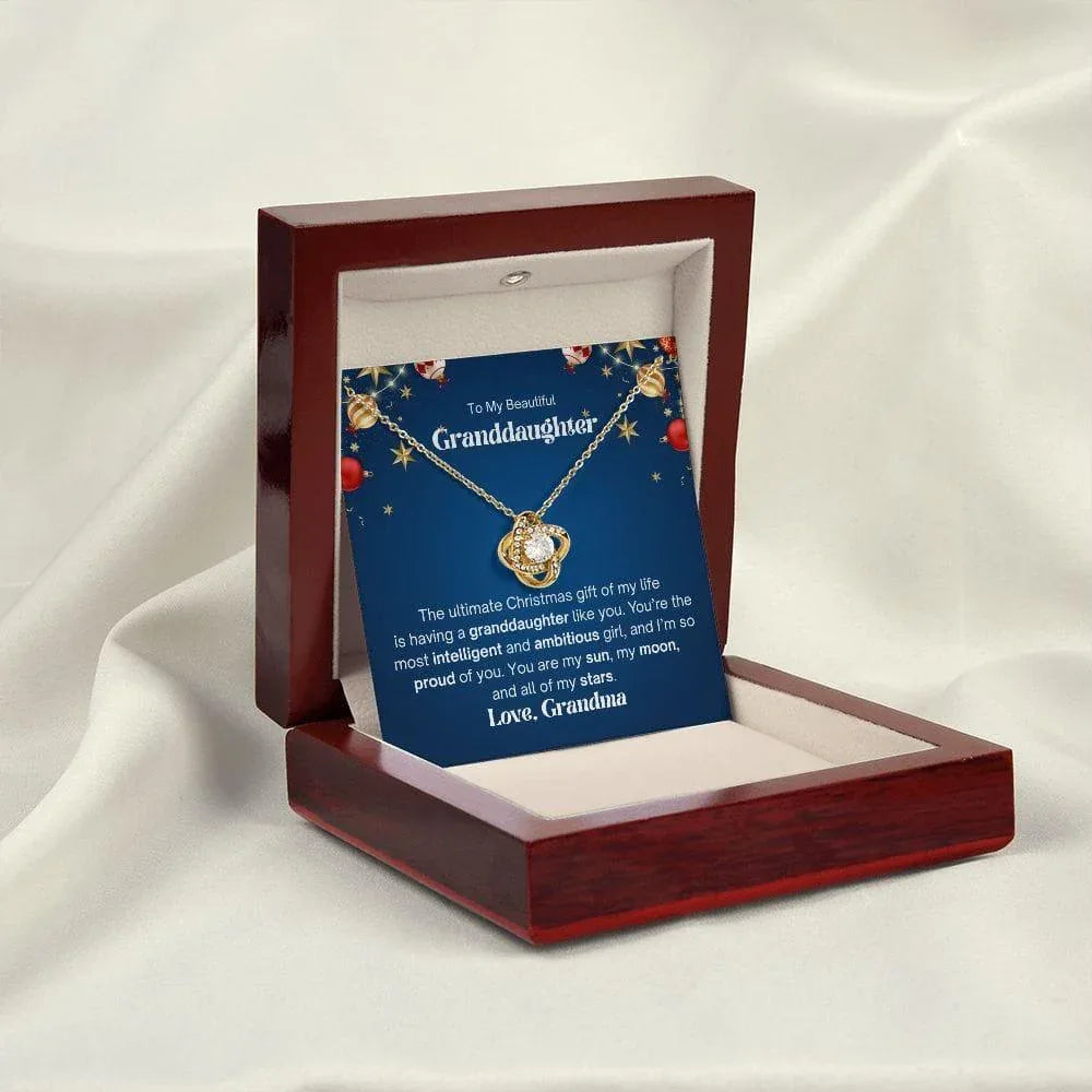 To My Beautiful Granddaughter Love Knot Necklace - The ultimate christmas gift - Giftinum