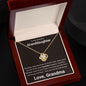 To My Beautiful Granddaughter Love Knot Necklace From Grandma - Someday when the book of my life ends. 14K White Gold Finish / Two-Toned Box Jewelry Giftinum