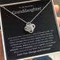 To My Beautiful Granddaughter Love Knot Necklace Gift From Grandparent - As you grow older 14K White Gold Finish / Standard Box Jewelry Giftinum