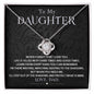 To My Daughter - Black Ver Love knot 14K White Gold Finish / Standard Box Jewelry Giftinum