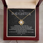 To My Daughter - Black Ver Love knot 14K White Gold Finish / Standard Box Jewelry Giftinum