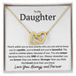 To My Daughter Interlocking Heart Necklace - Find it within you 18K Yellow Gold Finish / Two-Toned Box Jewelry Giftinum