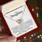 To My Daughter Interlocking Heart Necklace - Find it within you Polished Stainless Steel & Rose Gold Finish / Two-Toned Box Jewelry Giftinum