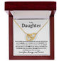 To My Daughter Interlocking Heart Necklace - Find it within you 18K Yellow Gold Finish / Luxury Box w/LED Jewelry Giftinum