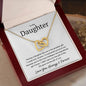 To My Daughter Interlocking Heart Necklace - Having a daughter like you 18K Yellow Gold Finish / Mahogany Luxury Box w/LED Jewelry Giftinum