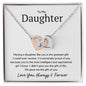 To My Daughter Interlocking Heart Necklace - Having a daughter like you Polished Stainless Steel & Rose Gold Finish / Two-Toned Box Jewelry Giftinum