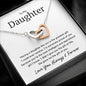 To My Daughter Interlocking Heart Necklace - Having a daughter like you Polished Stainless Steel & Rose Gold Finish / Two-Toned Box Jewelry Giftinum