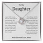 To My Daughter Love Knot Necklace From Mom - I gave birth to you. 14K White Gold Finish / Standard Box Jewelry Giftinum