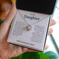 To My Daughter Love Knot Necklace From Mom - I gave birth to you. 14K White Gold Finish / Standard Box Jewelry Giftinum