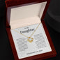 To My Daughter Love Knot Necklace From Mom - I gave birth to you. 14K White Gold Finish / Standard Box Jewelry Giftinum