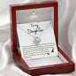 To My Daughter Necklace - Never Lose 14K White Gold Finish / Luxury Box w/LED Jewelry Giftinum