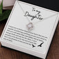 To My Daughter Necklace - Never Lose 14K White Gold Finish / Two-Toned Box Jewelry Giftinum