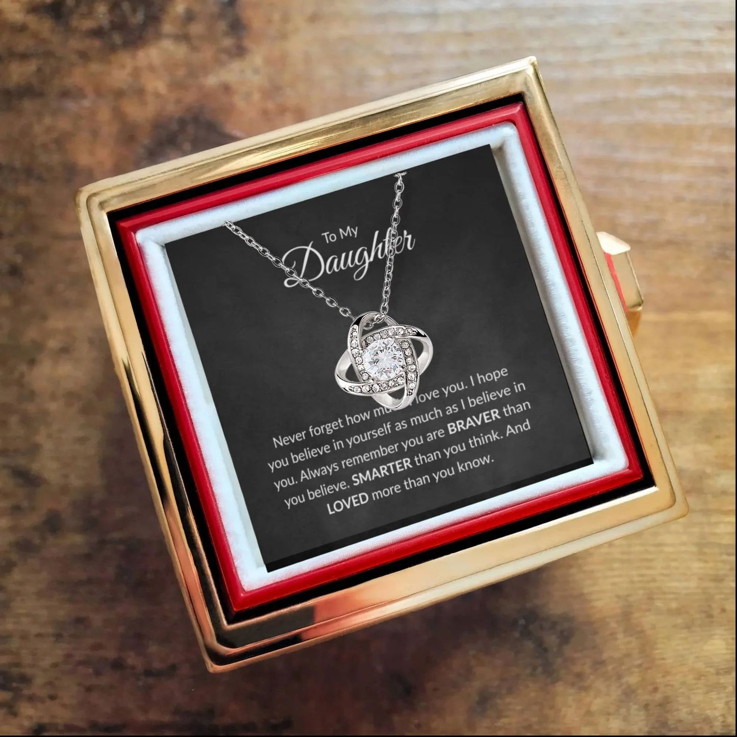 To My Daughter Rotating Rose Gift Box - Never Forget - Giftinum