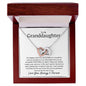 To My Granddaughter Interlocking Heart Necklace - Our biggest wish Polished Stainless Steel & Rose Gold Finish / Luxury Box w/LED Jewelry Giftinum