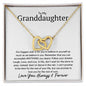 To My Granddaughter Interlocking Heart Necklace - Our biggest wish Polished Stainless Steel & Rose Gold Finish / Two-Toned Box Jewelry Giftinum