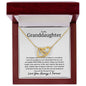 To My Granddaughter Interlocking Heart Necklace - Our biggest wish 18K Yellow Gold Finish / Luxury Box w/LED Jewelry Giftinum