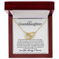 To My Granddaughter Interlocking Heart Necklace - Our greatest wish 18K Yellow Gold Finish / Luxury Box w/LED Jewelry Giftinum