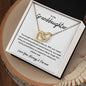 To My Granddaughter Interlocking Heart Necklace - You brought us immeasurable joy Polished Stainless Steel & Rose Gold Finish / Two-Toned Box Jewelry Giftinum