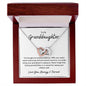 To My Granddaughter Interlocking Heart Necklace - You brought us immeasurable joy Polished Stainless Steel & Rose Gold Finish / Luxury Box w/LED Jewelry Giftinum
