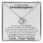 To My Granddaughter from Nana Necklace Love Knot Necklace - You are my greatest blessing 14K White Gold Finish / Two-Toned Jewelry Giftinum