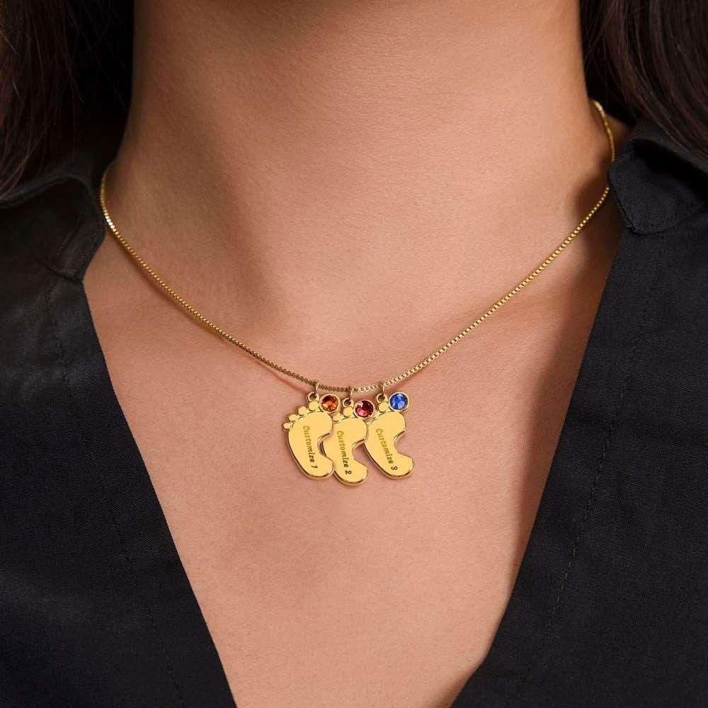 To My Mama Baby Feet Necklace - I may have left this world - Giftinum
