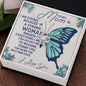 To My Mom - A Strong Woman Love knot 14K White Gold Finish / Standard Box Jewelry Giftinum