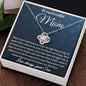 To My Mom - You Taught Me Right From Wrong Love knot 14K White Gold Finish / Standard Box Jewelry Giftinum