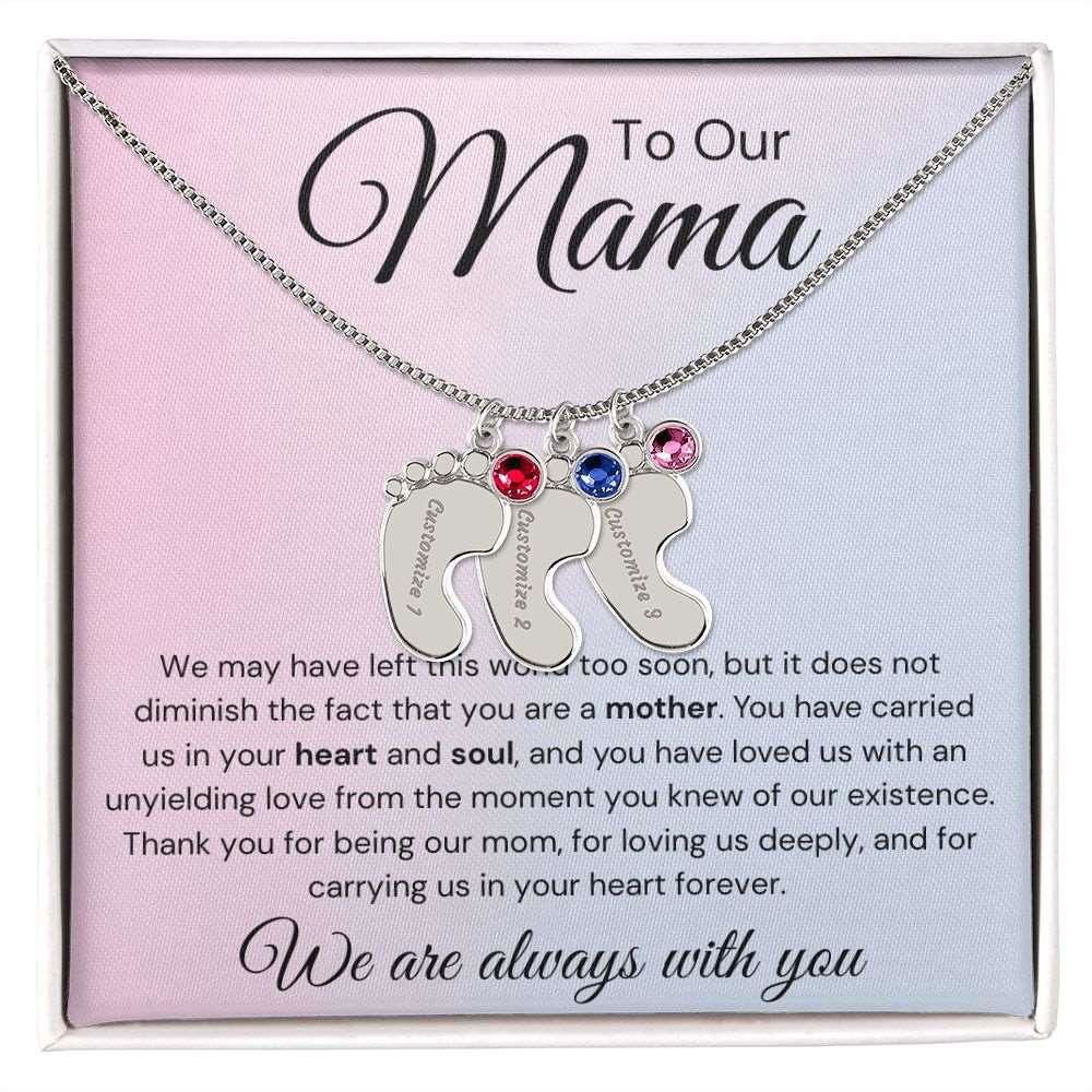 To Our Mama 3 Charms / Polished Stainless Steel / Standard Box Jewelry Giftinum