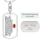 To badass granddaughter keychain Dog Tag with Swivel Keychain (Steel) / Yes Jewelry Giftinum