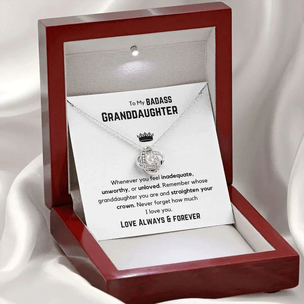 To my Badass Granddaughter Love Knot Necklace - whenever you feel - Giftinum