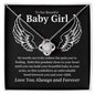 To our Beautiful Baby Girl Love Knot Necklace - No words can 14K White Gold Finish / Two-Toned Box Jewelry Giftinum