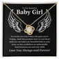 To our Beautiful Baby Girl Love Knot Necklace - No words can 18K Yellow Gold Finish / Two-Toned Box Jewelry Giftinum