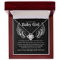 To our Beautiful Baby Girl Love Knot Necklace - No words can 14K White Gold Finish / Luxury Box w/LED Jewelry Giftinum