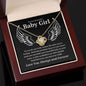 To our Beautiful Baby Girl Love Knot Necklace - No words can 14K White Gold Finish / Two-Toned Box Jewelry Giftinum