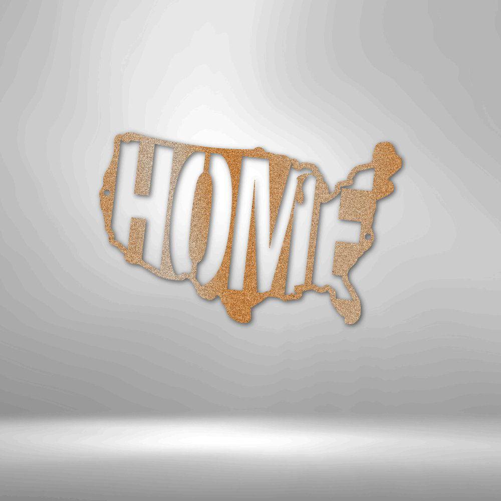 USA Home - Steel Sign Copper / 12" Stock Giftinum